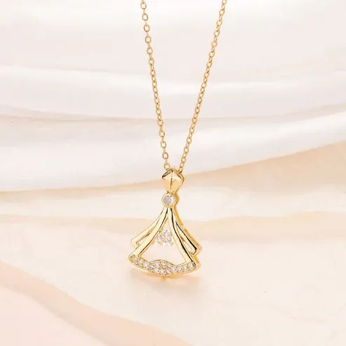 24K Gold Plated Fan Necklace