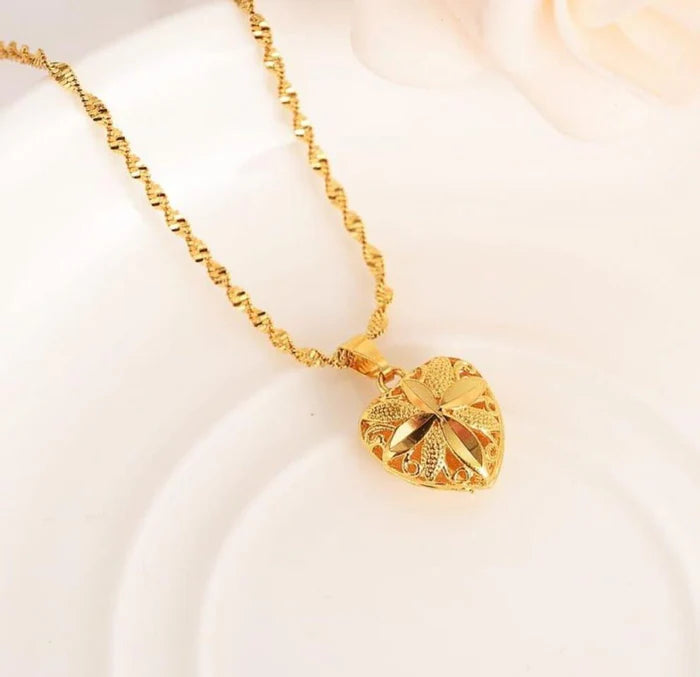 Gold Aura Heart Necklace