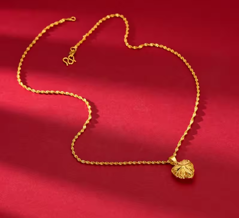 Gold Aura Heart Necklace