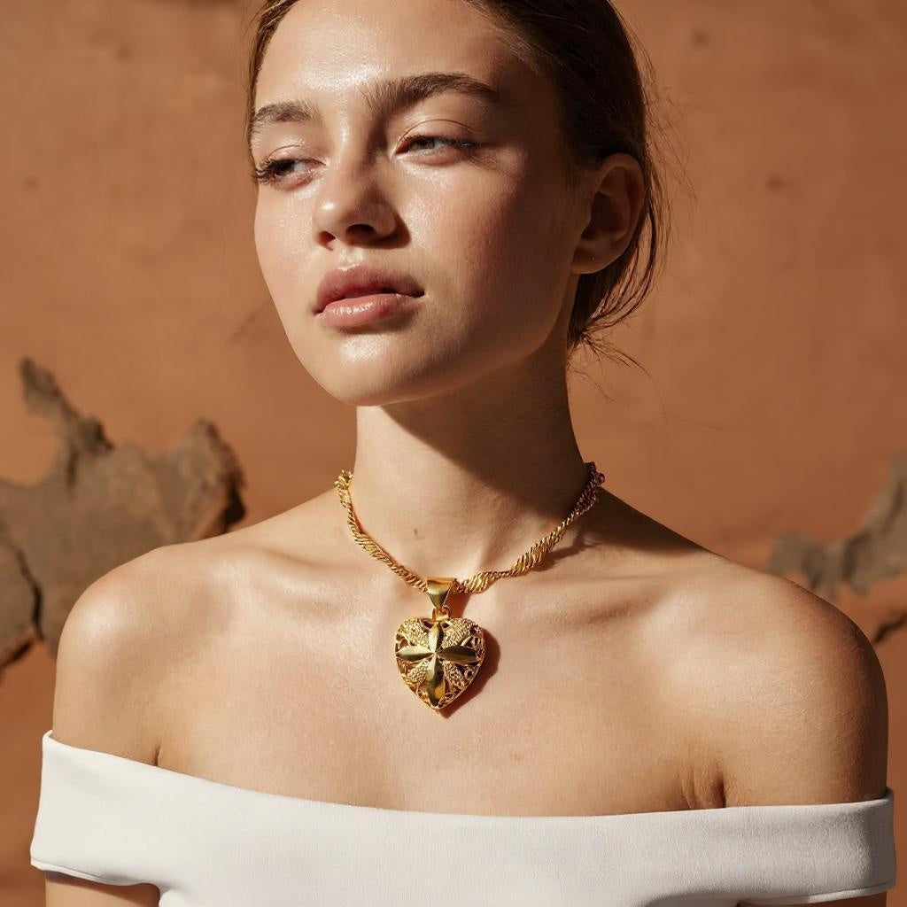 Gold Aura Heart Necklace