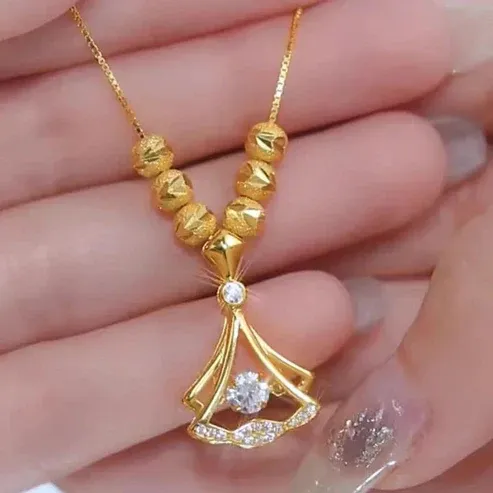 24K Gold Plated Fan Necklace
