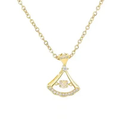 24K Gold Plated Fan Necklace