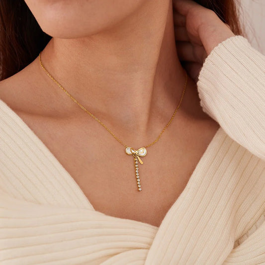 Mother of Pearl Titanium Necklace