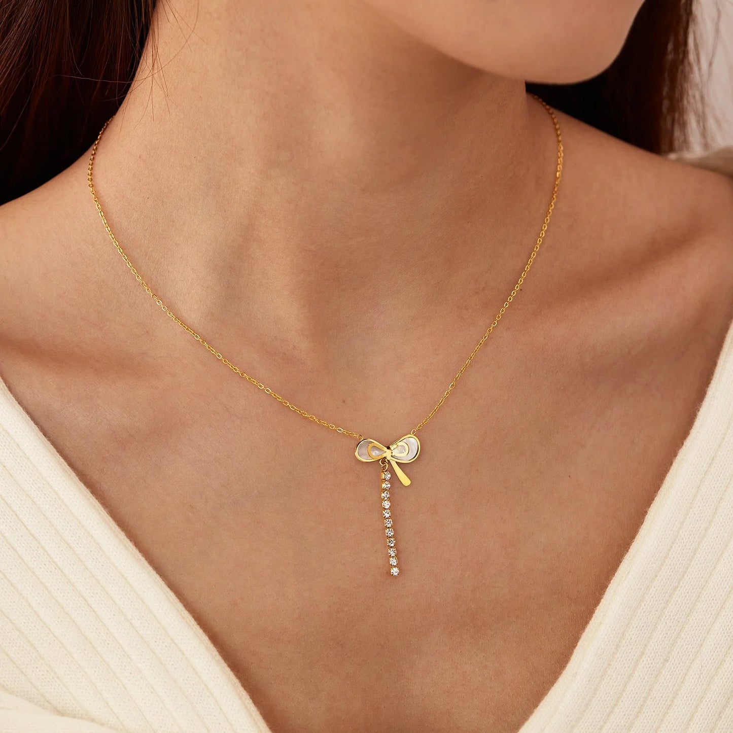 Mother of Pearl Titanium Necklace